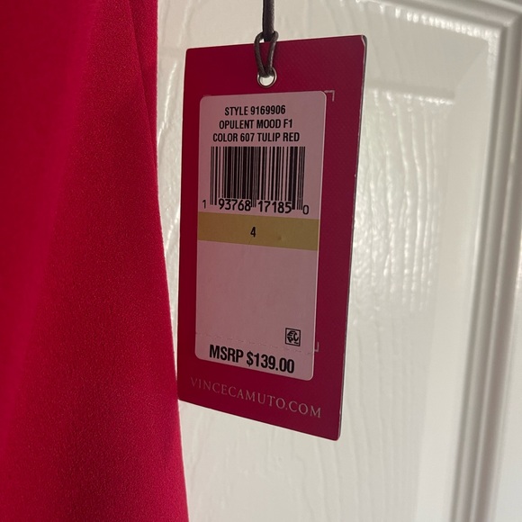 New NWT Vince Camuto Red Cocktail Dress with Ruffle strap - Picture 4 of 5